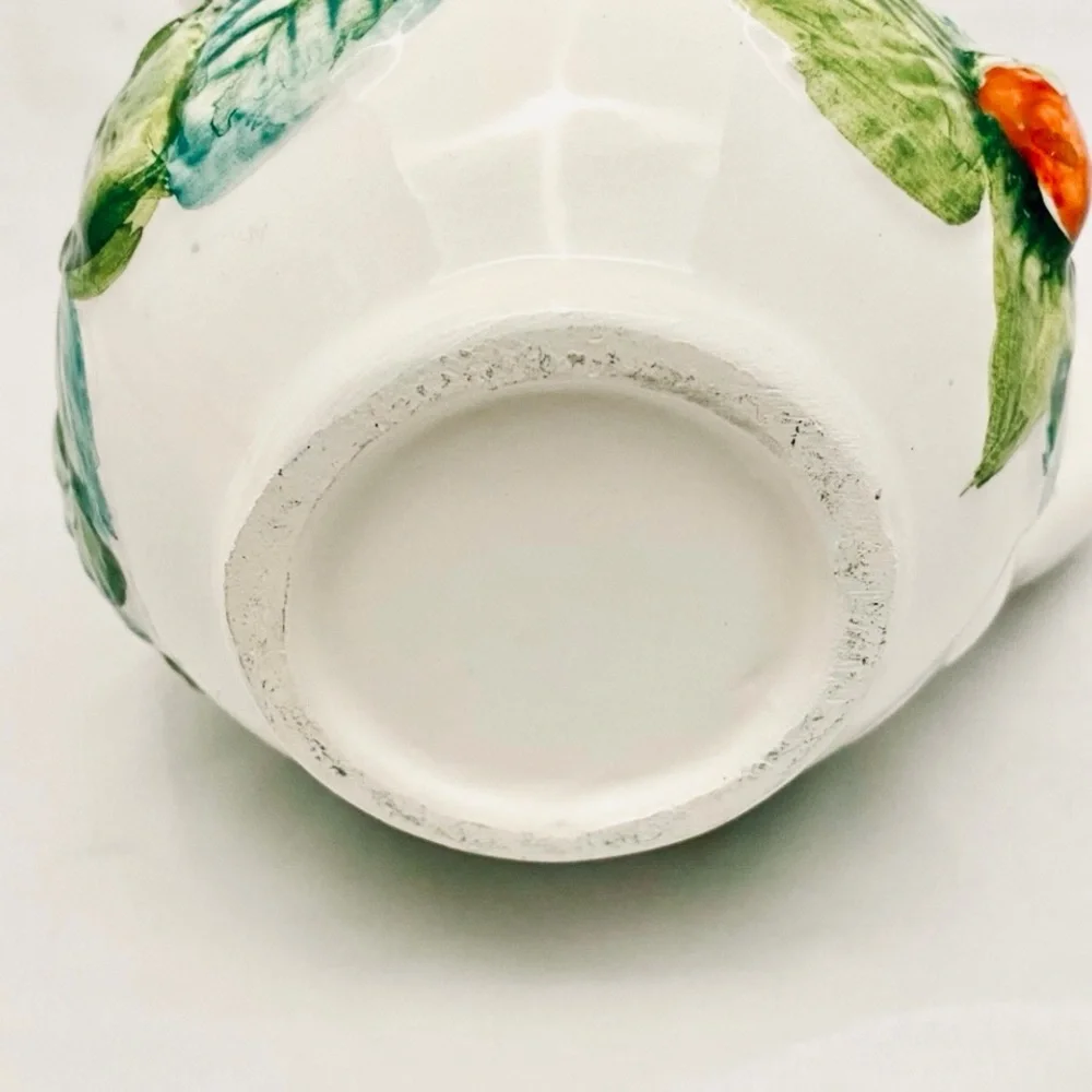 Caja Company Pottery Forest Berry Creamer Made in Italy Italian Pottery VTG EUC